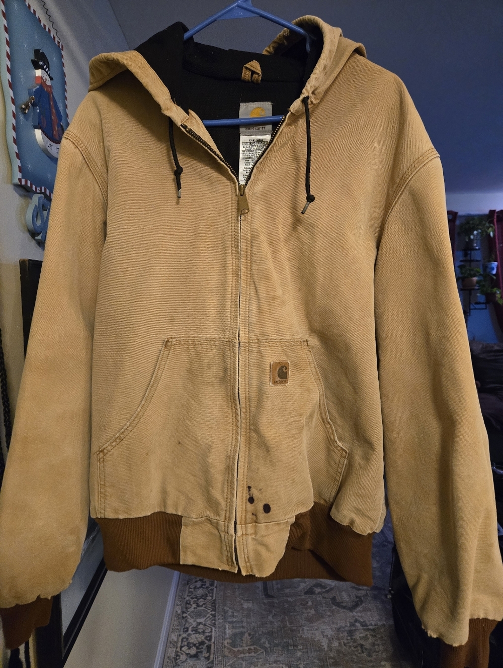 Carhartt Brown/Tan Hooded Duck Jacket